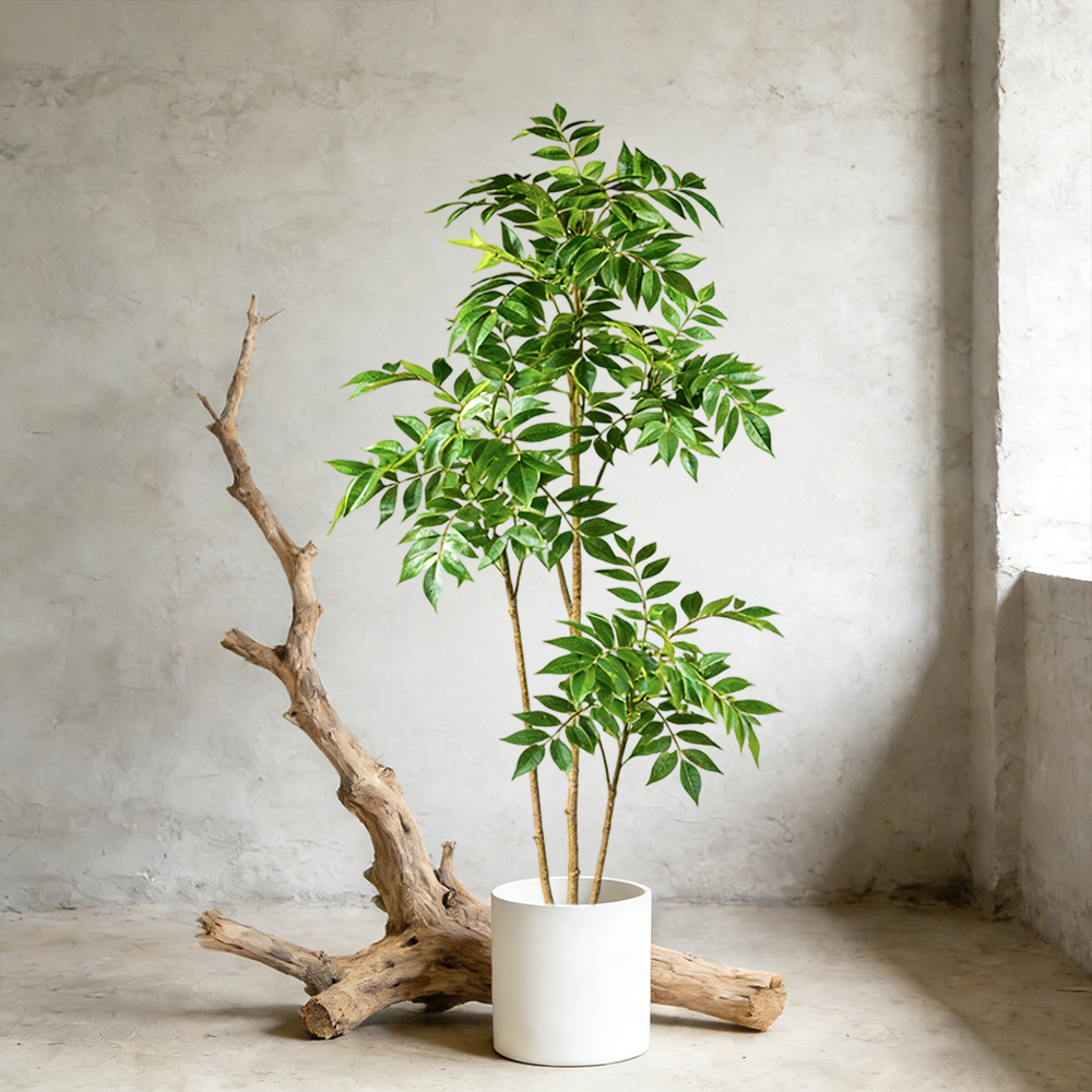 Ficus Lyrata Tree - 76-140cm Artificial Rubber Tree Fake Banyan