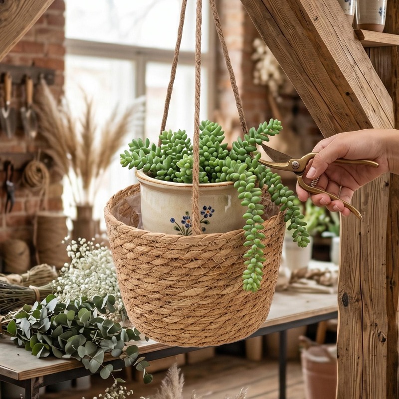 1/3x Rope Hanging Planter Bask - Spider Plant Hanging 评论和价格