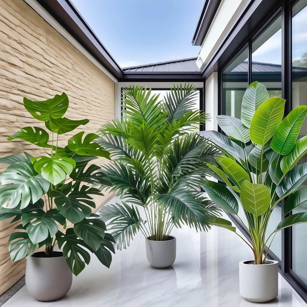 3pcs Large Artificial Areca Pa - Dracaena Marginata 评论和价格