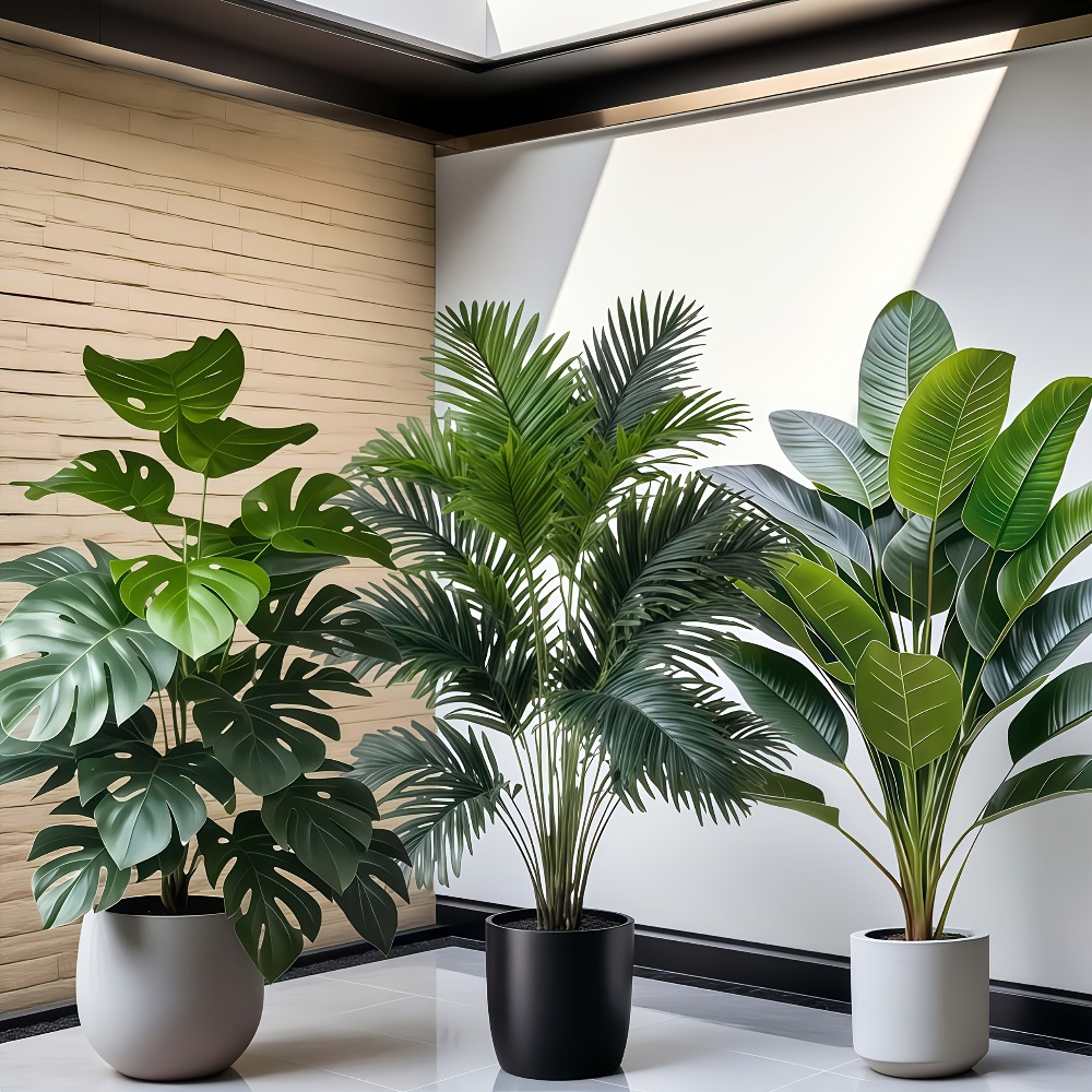 3pcs Large Artificial Areca Pa - Dracaena Marginata 评论和价格