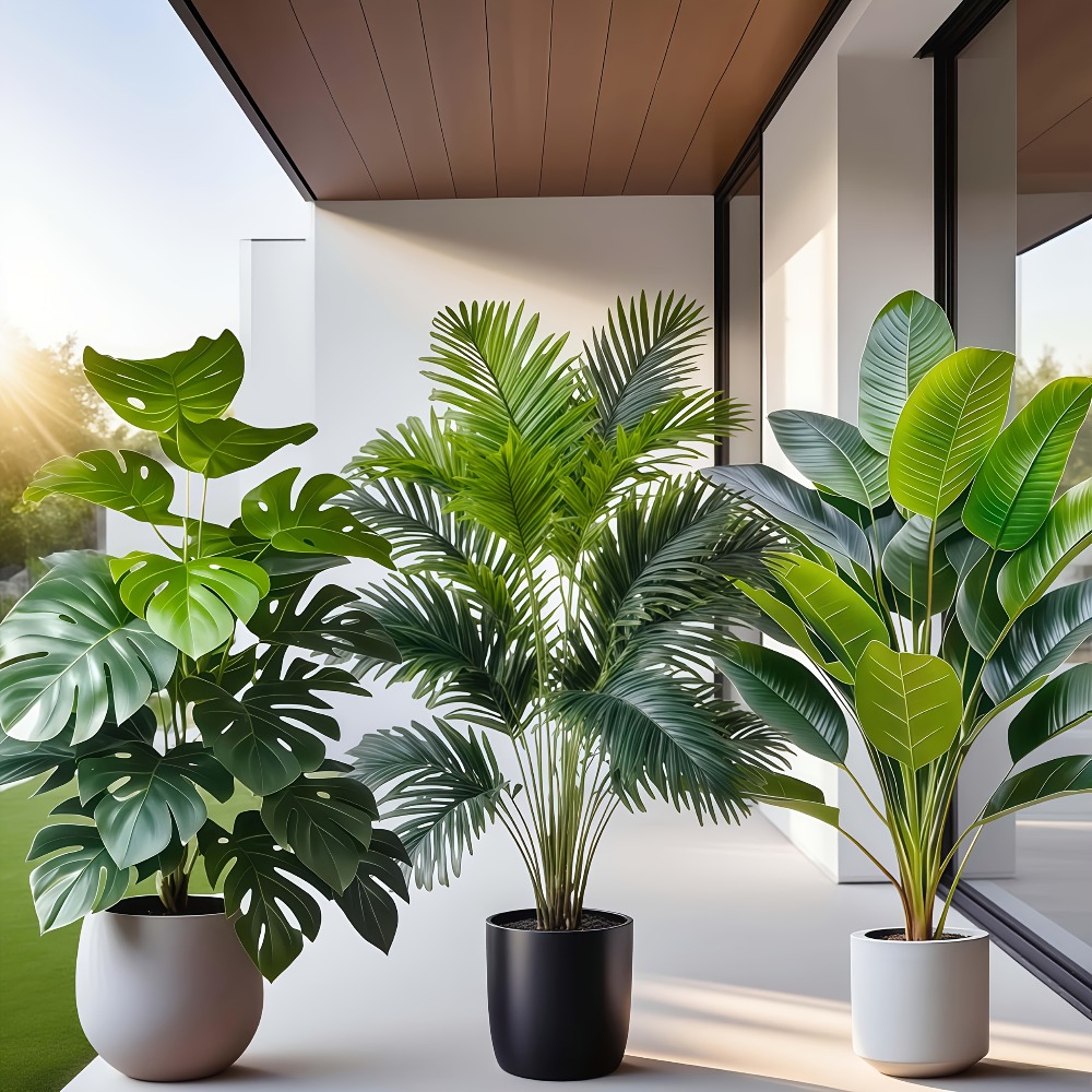 3pcs Large Artificial Areca Pa - Dracaena Marginata 评论和价格