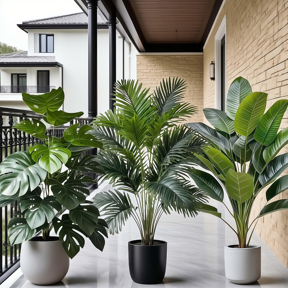 3pcs Large Artificial Areca Pa - Dracaena Marginata 评论和价格
