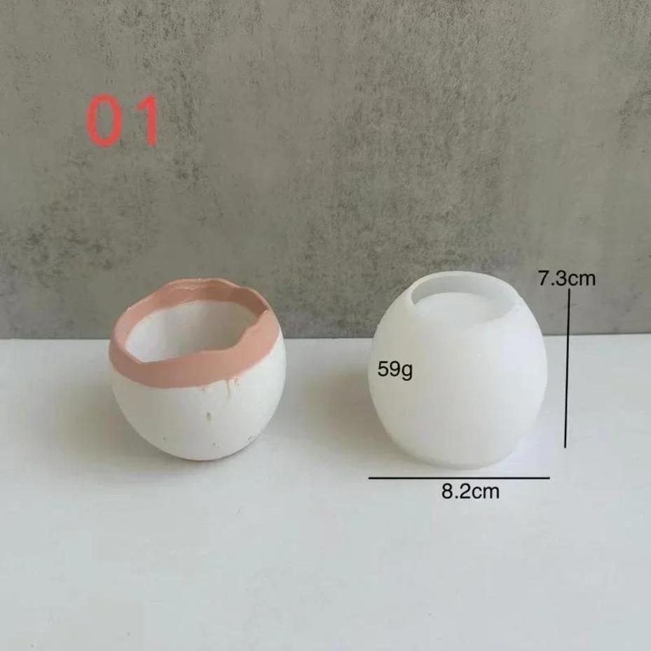 Plaster Handmade Mold Egg-shap - Echeveria Succulent 评论和价格