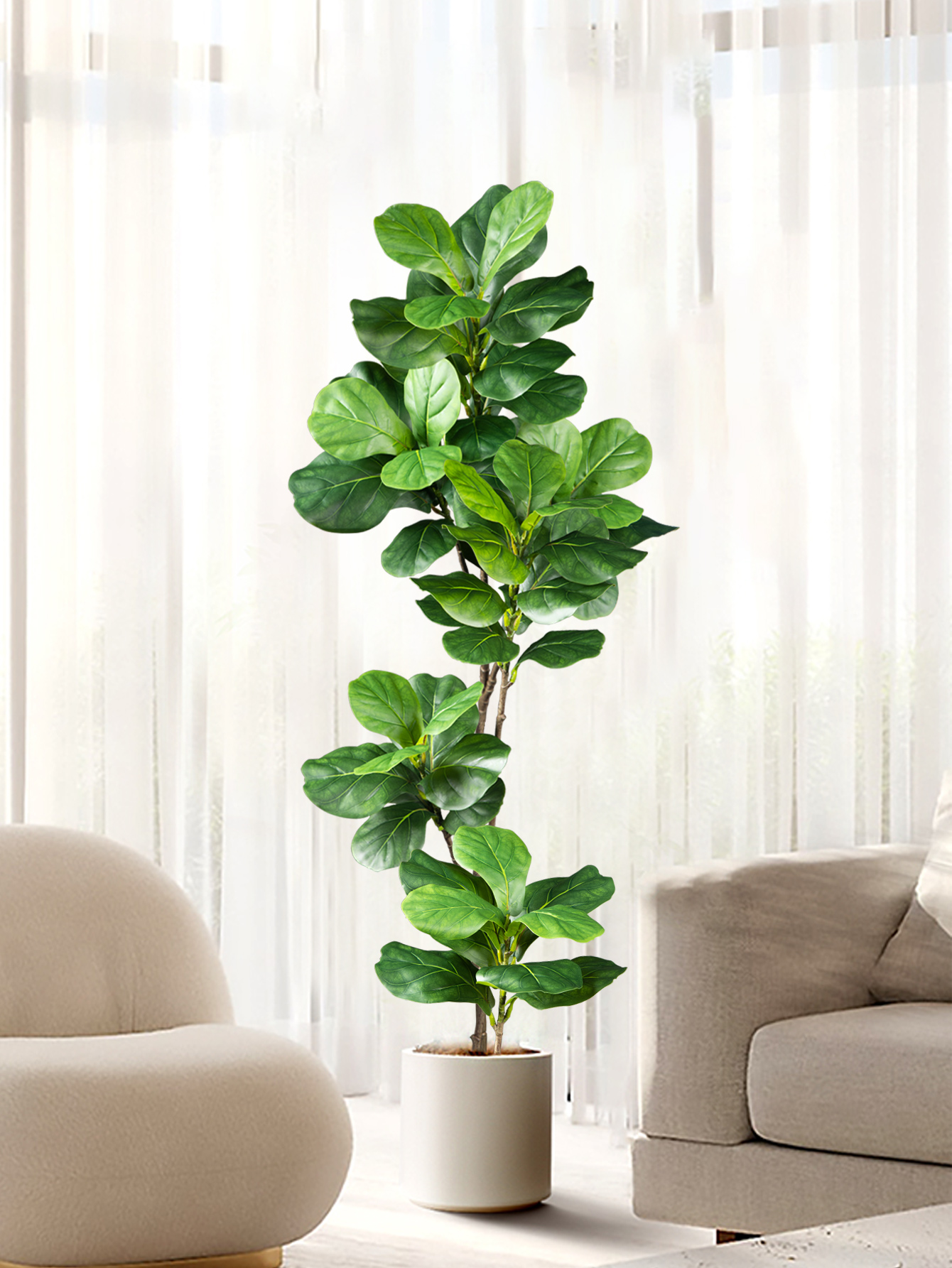 70-135cm Large Artificial Ficu - Ficus Lyrata Tree 评论和价格