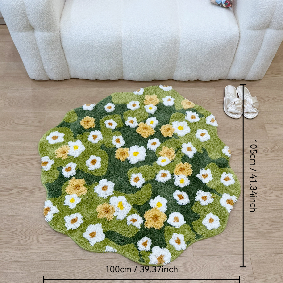 Green Meadow Daisy Tufted Rug, - Maranta Prayer Plant 评论和价格