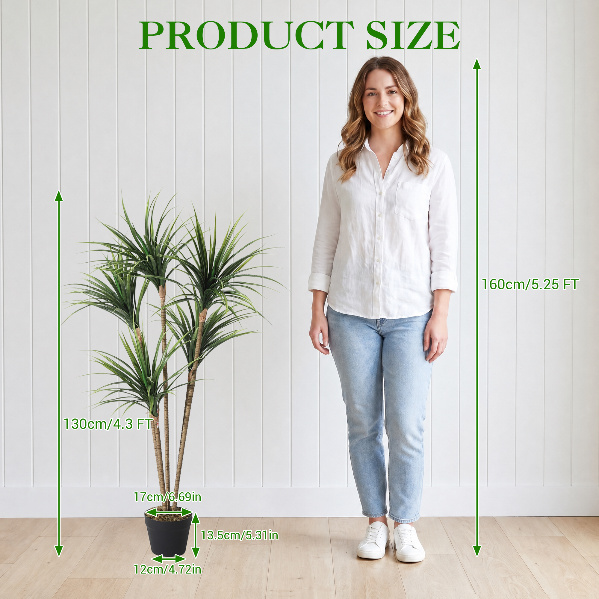 5FT 6FT Artificial Dracaena Ma - Dracaena Marginata 评论和价格